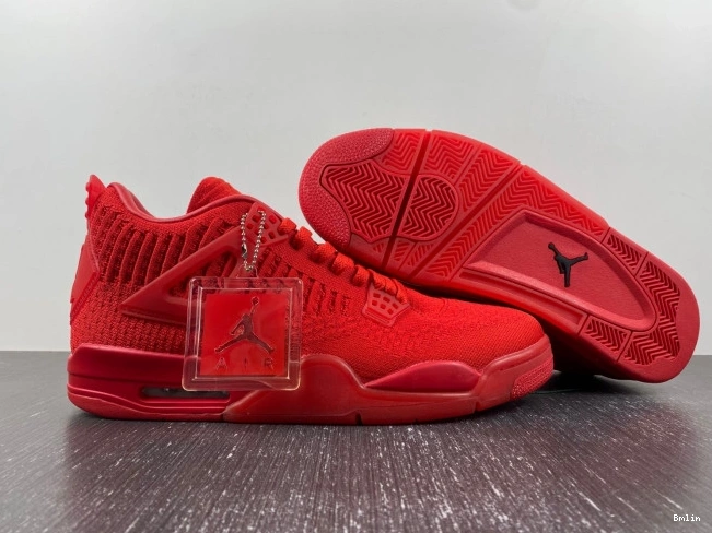 Bmlin Shoes Red Jordan Retro 4 Flyknit AQ3559-600 0709